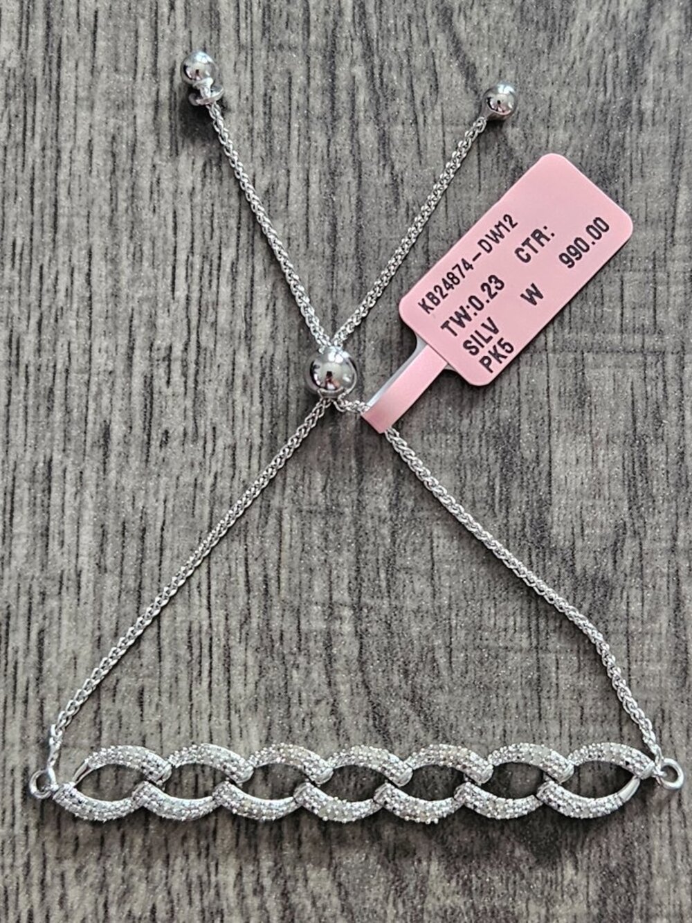 .925 Sterling Silver with 0.23 CTW Of Natural Diamonds - Bolo Bracelet